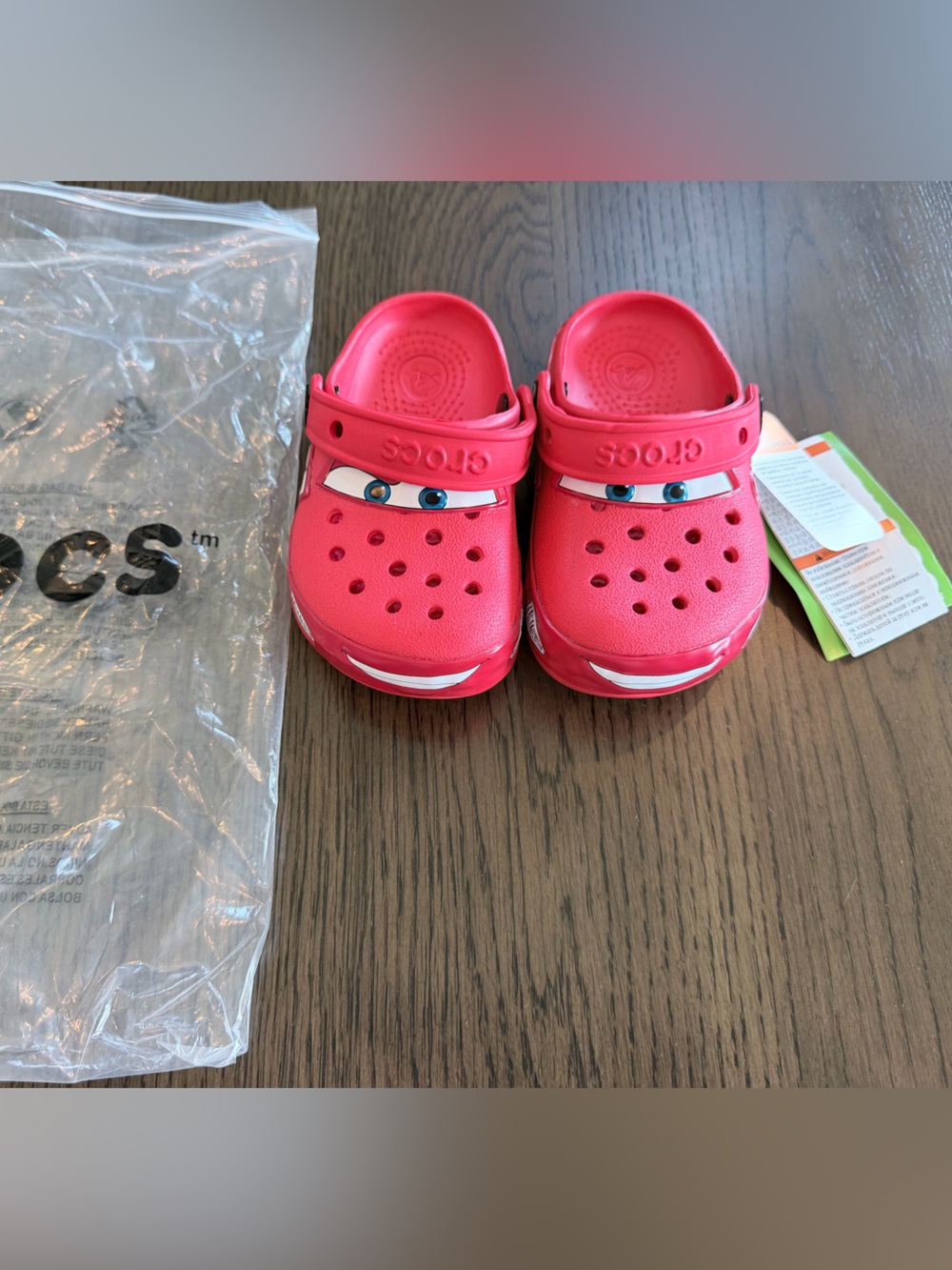 NWT CROCS Kids Classic Clog Lightning McQueen LIGHT UP Shoes